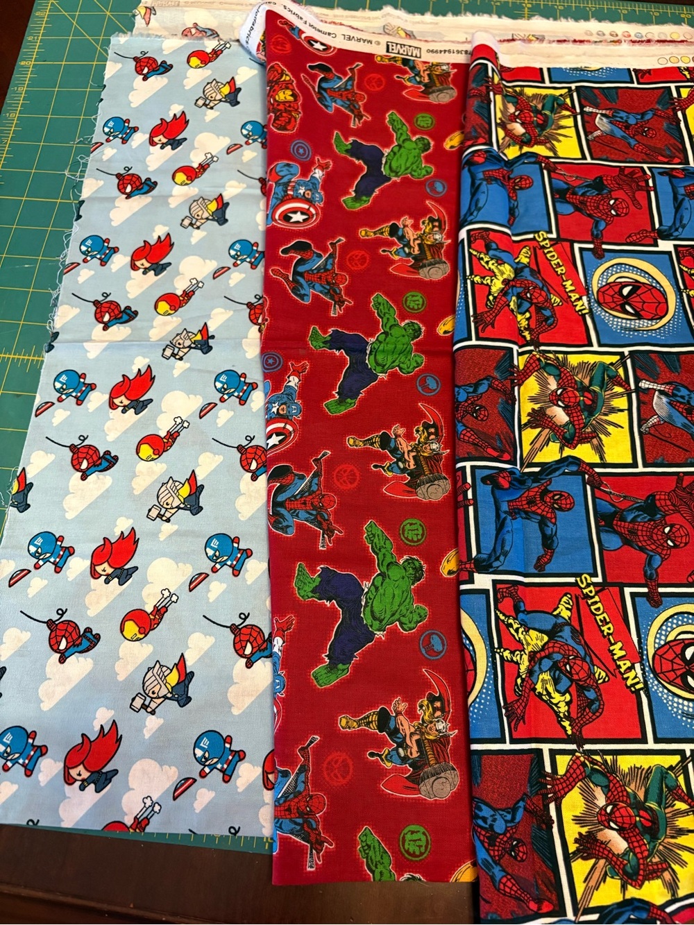 Marvel cotton fabric lot - 1m per fabric